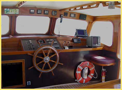 pilothouse of the sailing yachy monsoon