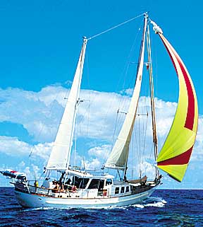 sailing yacht monsoon cruising the pacific ocean